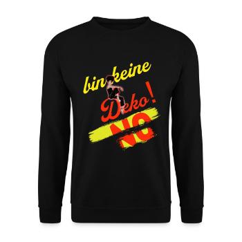 Bin keine Deko Frauenpower Frauen Frau Mädchen - Unisex Pullover - Schwarz - Vorne - Alina (178cm) & Michal (187cm)