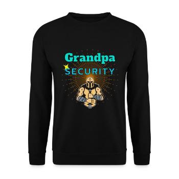 Grandpa Security, Grandfather Grandpa - Unisex Sweatshirt - black - Front - Alina (178cm) & Michal (187cm)