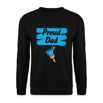 Proud Father Dad Papa - Unisex Sweatshirt - black - Front - Alina (178cm) & Michal (187cm)