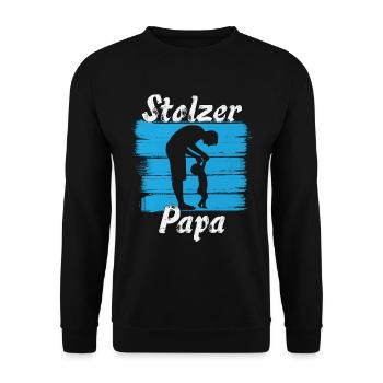 Stolzer Vater Papa voller Stolz Dad - Unisex Pullover - Schwarz - Vorne - Alina (178cm) & Michal (187cm)