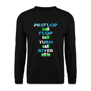 Poker Design call all in - Unisex Sweatshirt - black - Front - Alina (178cm) & Michal (187cm)