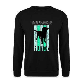 Hunde ein Hund ist ein treuer Freund - Unisex Pullover - Schwarz - Vorne - Alina (178cm) & Michal (187cm)
