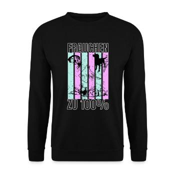 Hunde ein Hund ist ein treuer Freund - Unisex Pullover - Schwarz - Vorne - Alina (178cm) & Michal (187cm)