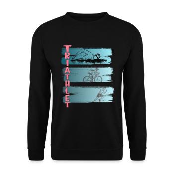 Triathlete Great T-Shirt Triathletes Triathlon - Unisex Sweatshirt - black - Front - Alina (178cm) & Michal (187cm)