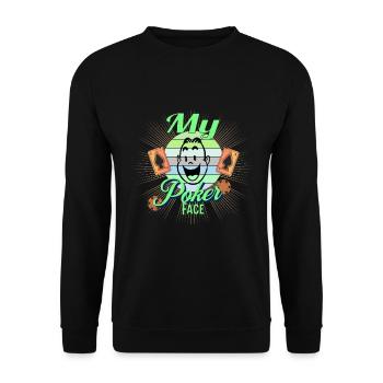 Poker Face - Unisex Sweatshirt - black - Front - Alina (178cm) & Michal (187cm)