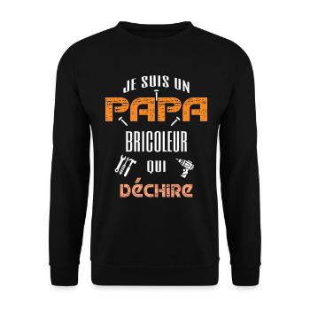 je suis un papa bricoleur qui déchire - Sweat-shirt Unisexe - noir - Devant - Alina (178cm) & Michal (187cm)