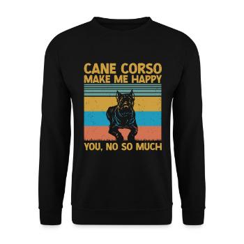 Cane Corso - Unisex Sweatshirt - black - Front - Alina (178cm) & Michal (187cm)