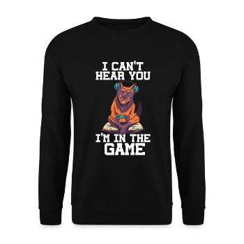 Gaming -Hund - Unisex Pullover - Schwarz - Vorne - Alina (178cm) & Michal (187cm)