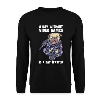Gaming -Hund - Unisex Pullover - Schwarz - Vorne - Alina (178cm) & Michal (187cm)