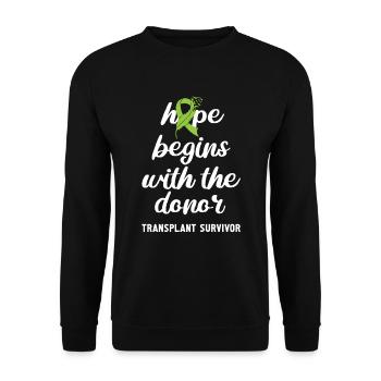 Kidney donor - Unisex Sweatshirt - black - Front - Alina (178cm) & Michal (187cm)