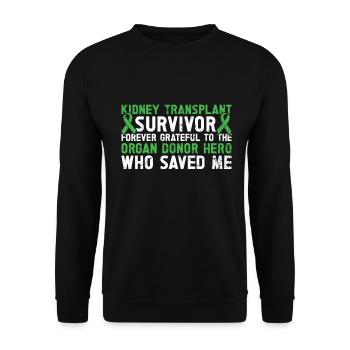 Kidney donor - Unisex Sweatshirt - black - Front - Alina (178cm) & Michal (187cm)