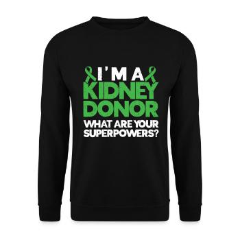 Kidney donor - Unisex Sweatshirt - black - Front - Alina (178cm) & Michal (187cm)
