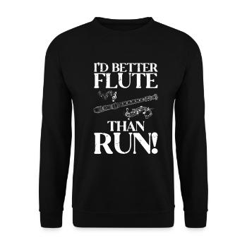 Flûte - Sweat-shirt Unisexe - noir - Devant - Alina (178cm) & Michal (187cm)