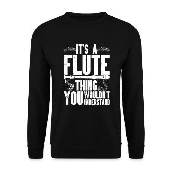 Flûte - Sweat-shirt Unisexe - noir - Devant - Alina (178cm) & Michal (187cm)