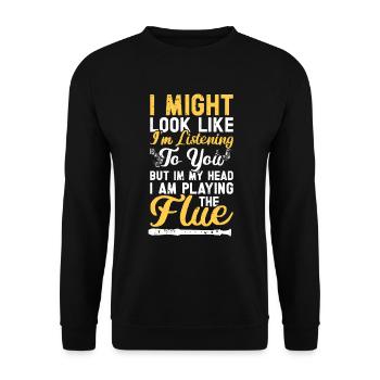 Flûte - Sweat-shirt Unisexe - noir - Devant - Alina (178cm) & Michal (187cm)