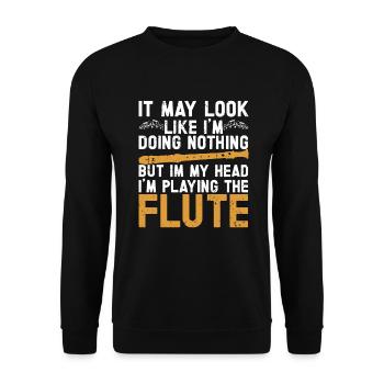 Flûte - Sweat-shirt Unisexe - noir - Devant - Alina (178cm) & Michal (187cm)