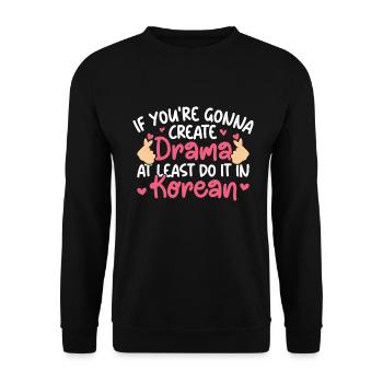 K-Drame - Sweat-shirt Unisexe - noir - Devant - Alina (178cm) & Michal (187cm)