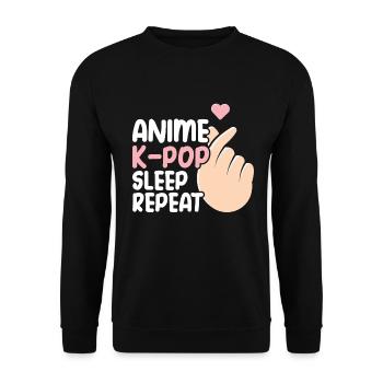 Anime K-Drama - Sweat-shirt Unisexe - noir - Devant - Alina (178cm) & Michal (187cm)