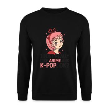 Anime K-Drama - Sweat-shirt Unisexe - noir - Devant - Alina (178cm) & Michal (187cm)