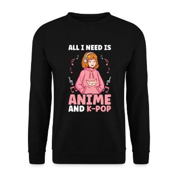 Anime K-Drama - Sweat-shirt Unisexe - noir - Devant - Alina (178cm) & Michal (187cm)