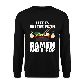 Ramen K-Pop - Sweat-shirt Unisexe - noir - Devant - Alina (178cm) & Michal (187cm)