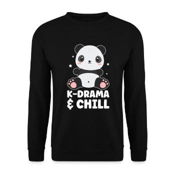 Panda K-Drama - Sweat-shirt Unisexe - noir - Devant - Alina (178cm) & Michal (187cm)
