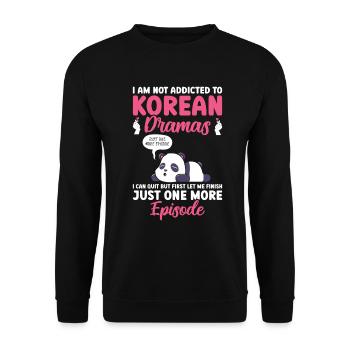 Panda K-Drama - Sweat-shirt Unisexe - noir - Devant - Alina (178cm) & Michal (187cm)