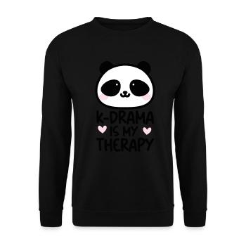 Panda K-Drama - Unisex Sweatshirt - black - Front - Alina (178cm) & Michal (187cm)