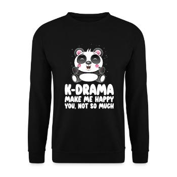 Panda K-Drama - Sweat-shirt Unisexe - noir - Devant - Alina (178cm) & Michal (187cm)