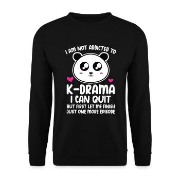 Panda K-Drama - Unisex Sweatshirt - black - Front - Alina (178cm) & Michal (187cm)