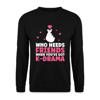 K-Drame - Sweat-shirt Unisexe - noir - Devant - Alina (178cm) & Michal (187cm)