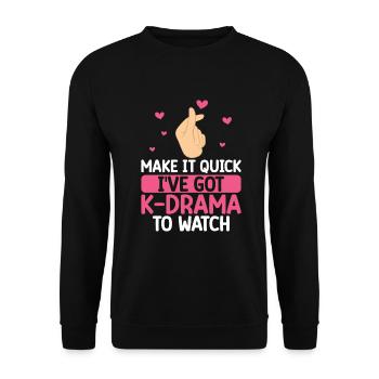 K-Drame - Sweat-shirt Unisexe - noir - Devant - Alina (178cm) & Michal (187cm)
