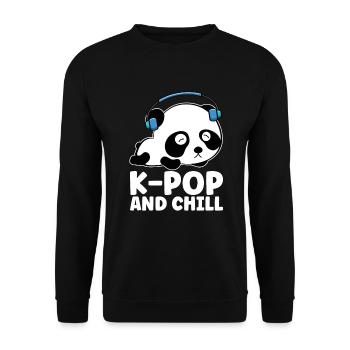 K-Pop Panda - Unisex Sweatshirt - black - Front - Alina (178cm) & Michal (187cm)