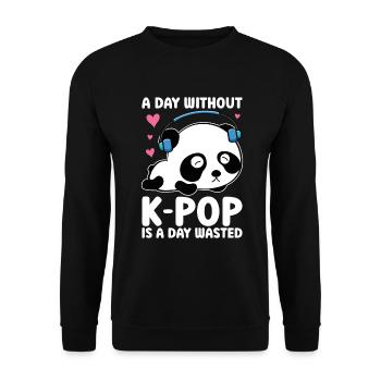 K-Pop Panda - Sweat-shirt Unisexe - noir - Devant - Alina (178cm) & Michal (187cm)