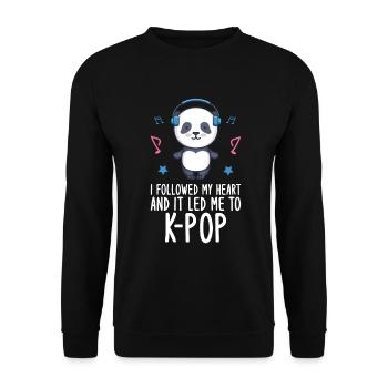 K-Pop Panda - Sweat-shirt Unisexe - noir - Devant - Alina (178cm) & Michal (187cm)