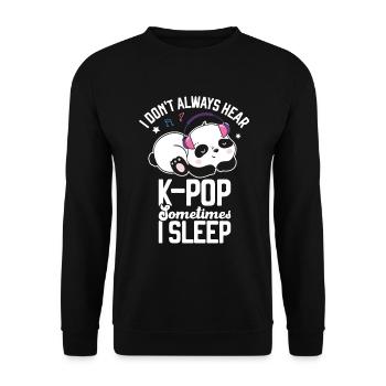 K-Pop Panda - Unisex Sweatshirt - black - Front - Alina (178cm) & Michal (187cm)