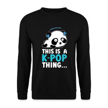 K-Pop Panda - Unisex Sweatshirt - black - Front - Alina (178cm) & Michal (187cm)