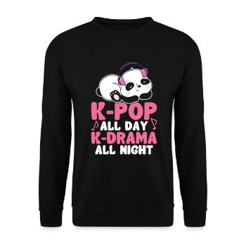 K-Pop Panda - Sweat-shirt Unisexe - noir - Devant - Alina (178cm) & Michal (187cm)