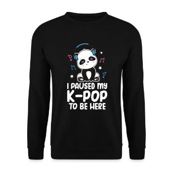 K-Pop Panda - Unisex Sweatshirt - black - Front - Alina (178cm) & Michal (187cm)
