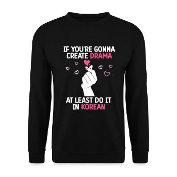 K-Drame - Sweat-shirt Unisexe - noir - Devant - Alina (178cm) & Michal (187cm)