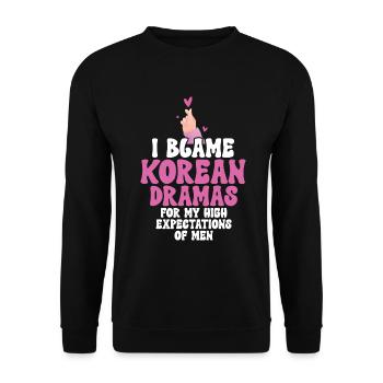 K-Drame - Sweat-shirt Unisexe - noir - Devant - Alina (178cm) & Michal (187cm)
