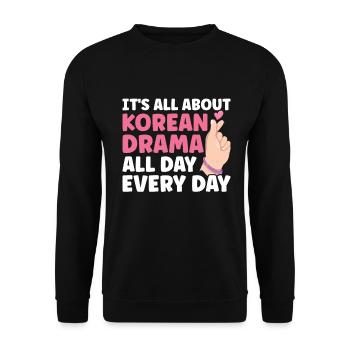 K-Drame - Sweat-shirt Unisexe - noir - Devant - Alina (178cm) & Michal (187cm)
