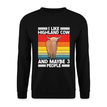 Vache des Highlands - Sweat-shirt Unisexe - noir - Devant - Alina (178cm) & Michal (187cm)