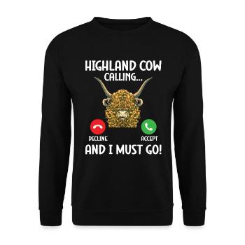 Highland cow - Unisex Sweatshirt - black - Front - Alina (178cm) & Michal (187cm)