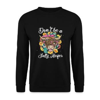 Vache des Highlands - Sweat-shirt Unisexe - noir - Devant - Alina (178cm) & Michal (187cm)