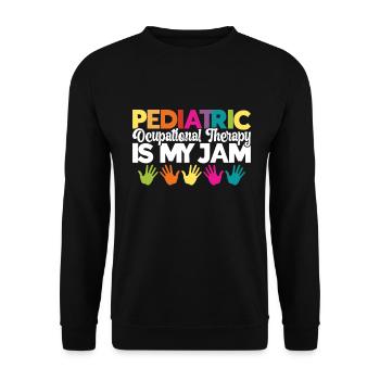 Kinderkrankenschwester - Unisex Pullover - Schwarz - Vorne - Alina (178cm) & Michal (187cm)