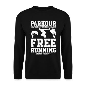 Parkour - Unisex Pullover - Schwarz - Vorne - Alina (178cm) & Michal (187cm)