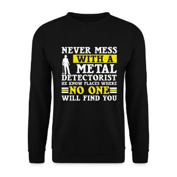 Détecteur de métaux - Sweat-shirt Unisexe - noir - Devant - Alina (178cm) & Michal (187cm)