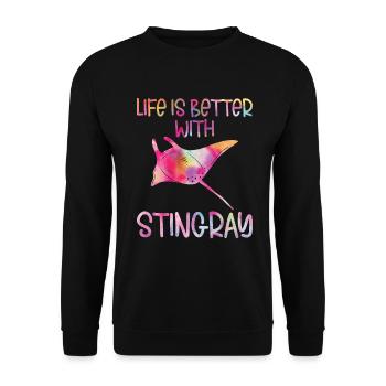 Stingray - Unisex Sweatshirt - black - Front - Alina (178cm) & Michal (187cm)