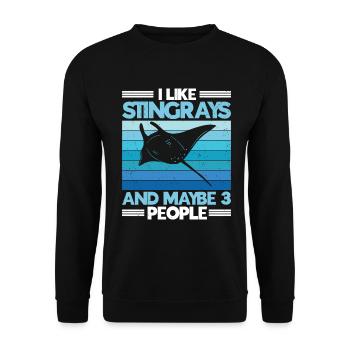 Stingray - Unisex Sweatshirt - black - Front - Alina (178cm) & Michal (187cm)